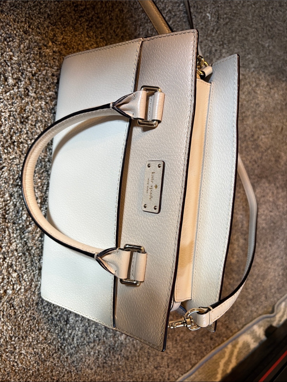 kate spade Cream Pebbled Leather Satchel